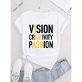 thumbnail image 2 of Women's Casual Letter Print T-Shirt - Comfy Crew Neck Short Sleeve, Stretchy Polyester Blend, Machine Washable - Perfect for Summer & Casual Attire, 2 of 6
