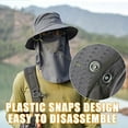 thumbnail image 3 of Sombrero de pesca para hombres y mujeres, sombrero de ala ancha con protección solar UV para exteriores con cubierta para la cara y solapa para el cuello, 3 of 6