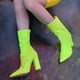 thumbnail image 1 of Botas gruesas de tacón alto con cremallera trasera de cuero brillante color fluorescente caramelo sexy para mujer Wmkox8yii  hfjk1790, 1 of 7