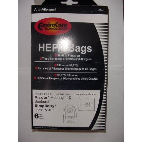 Riccar Moonlight & Sunburst Canister HEPA Vacuum Cleaner Bags