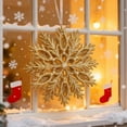 thumbnail image 6 of Powdered Gold Snowflake Ornaments, Double-Sided Hollow Plastic Christmas Tree Decorations, Glittering Holiday Scene Setup(Gold), 6 of 6