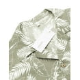 thumbnail image 5 of COOFANDY Mens Hawaiian Shirt Short Sleeve Buttoon Down Shirts Casual Tropical Floral Summer Linen Shirts A-green- Palm Leaf S, 5 of 5