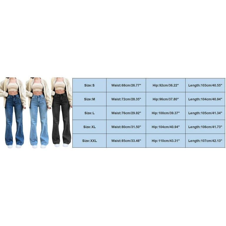 Cargo Pants Women Bell Bottom Jeans High Waisted Flare Jeans