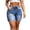 Dark Blue, variant on Miqool Women's High Waist Ripped Stretchy Jeans Shorts Frayed Hem Casual Denim Shorts