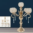 thumbnail image 6 of Miumaeov Gold Crystal Beaded Tealight Wedding Candle Holder - 17" Dia x 21" Tall, 6 of 17