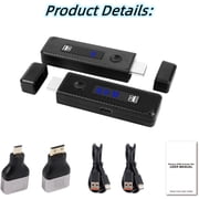 Wireless HDMI Transmitter and Receiver, 197FT/60M Extender, 4K Input 1080P Output, 2.4G/5G Plug and Play