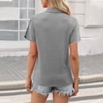 thumbnail image 3 of Dresfit Polo Shirts for Women Short Sleeve V Neck Dressy Tops Summer 2026 Collared Lapel Work Shirt Quick Dry Upf 50+ Sun Protection Business Blouses Gray XL, 3 of 4