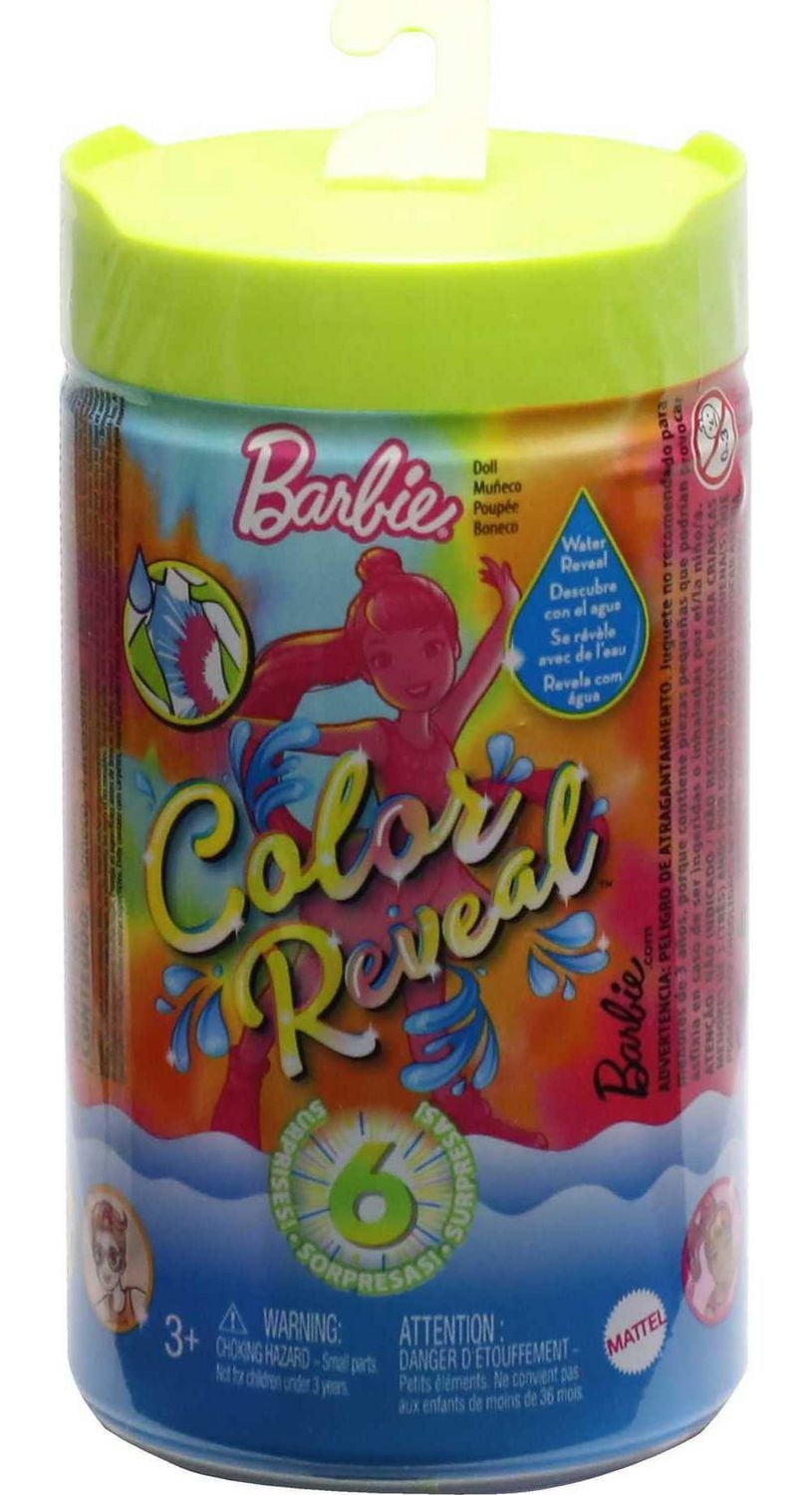 Barbie Color Reveal Chelsea, poupée, 6 surprises, Tie-Dye Fluo