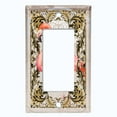 thumbnail image 5 of Metal Light Switch Plate Outlet Cover Elegant Flamingo Frame Beige Damask FGO014, 5 of 13