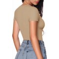 thumbnail image 3 of ORUYROP Combinaison à Manches Courtes à Manches Longues Deep V Neck pour Vêtements pour Femmes, 3 of 5