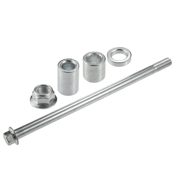 1 Set Front Rear Axle with Bushing and Screw Bolt M12 230mm Dirt Bike Scooter ATV Wheel Axle Silver Tone