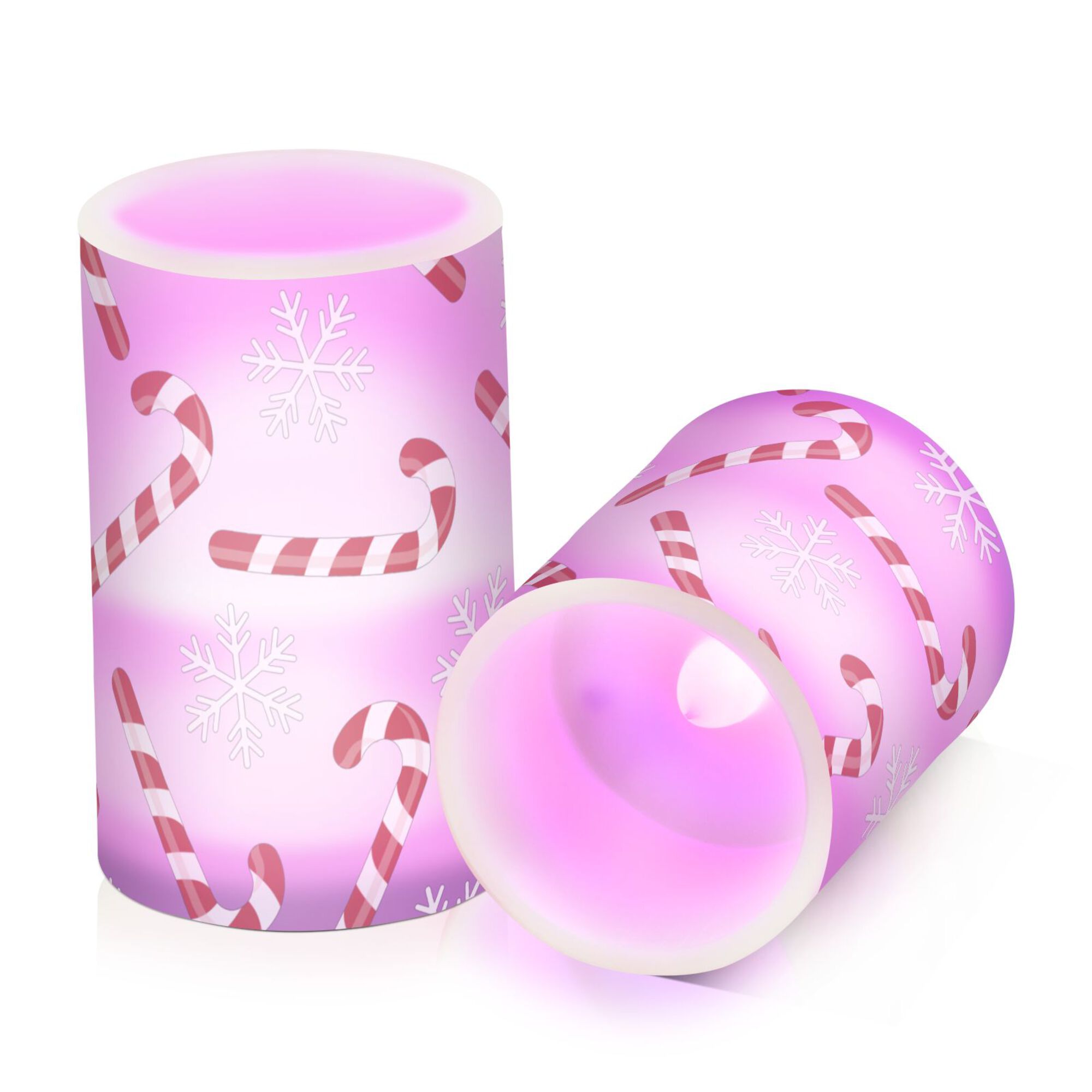 Yayeee Flameless Candles with Remote Flickering Battery Operated Multi Color Changing, Beige Candy Cane