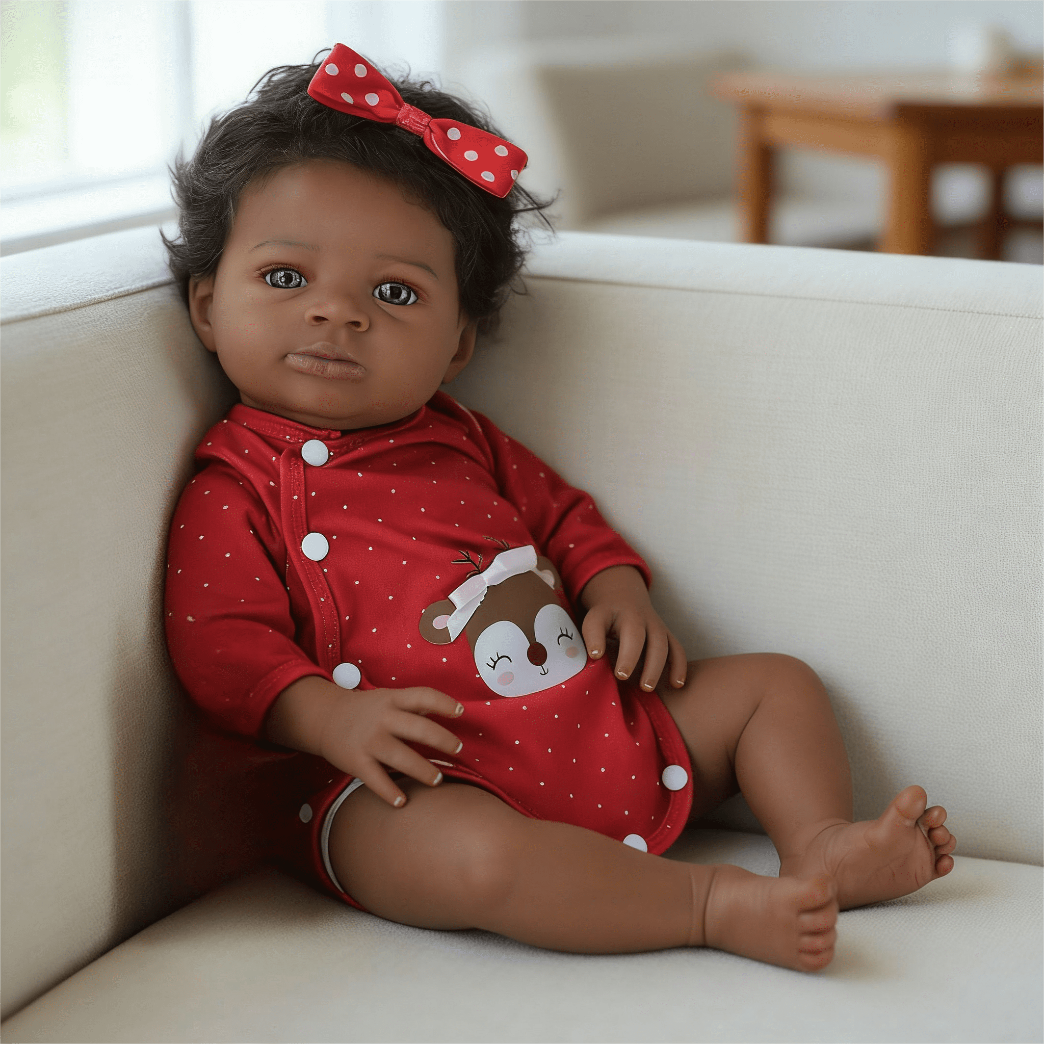 Dayoff kids 18 Inch Reborn Baby Doll,African American Newborn With Clothes For Kids Age 3+(No Accessories)