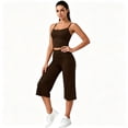 thumbnail image 7 of JFOPQVSM Workout Sets for Women Two Piece Sports Bra Matching Wide Leg Capri Pants Gym Work Yoga Outfits, 7 of 7