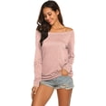 thumbnail image 3 of Borke Women's Long Sleeve Boat Neck Off Shoulder Blouse Tops, 3 of 6