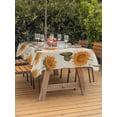 thumbnail image 4 of 54x80 Inch Outdoor Tablecloth with Umbrella Hole Zipper Rectangle Sunflower Autumn Rectangular Tablecloths Outside Waterproof Fall Farmhouse Botanical Floral Patio Table Cloth Cover for Picnic Party, 4 of 8