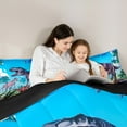 thumbnail image 4 of Manfei Cartoon Dinosaur Twin Bedding Sets 7-Piece for Boys Kids, Jungle Animal Bedding Comforter Set, Tyrannosaurus Rex Sheet Sets, Super Cozy Bedroom Decor, 4 of 7
