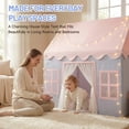 thumbnail image 5 of Wilwolfer Kids Play Tent Toys for 3-12 Years Girls Boys, Baby Playhouse with Star Lights & Carpet Indoor Outdoor (Pink & Gray), 5 of 9