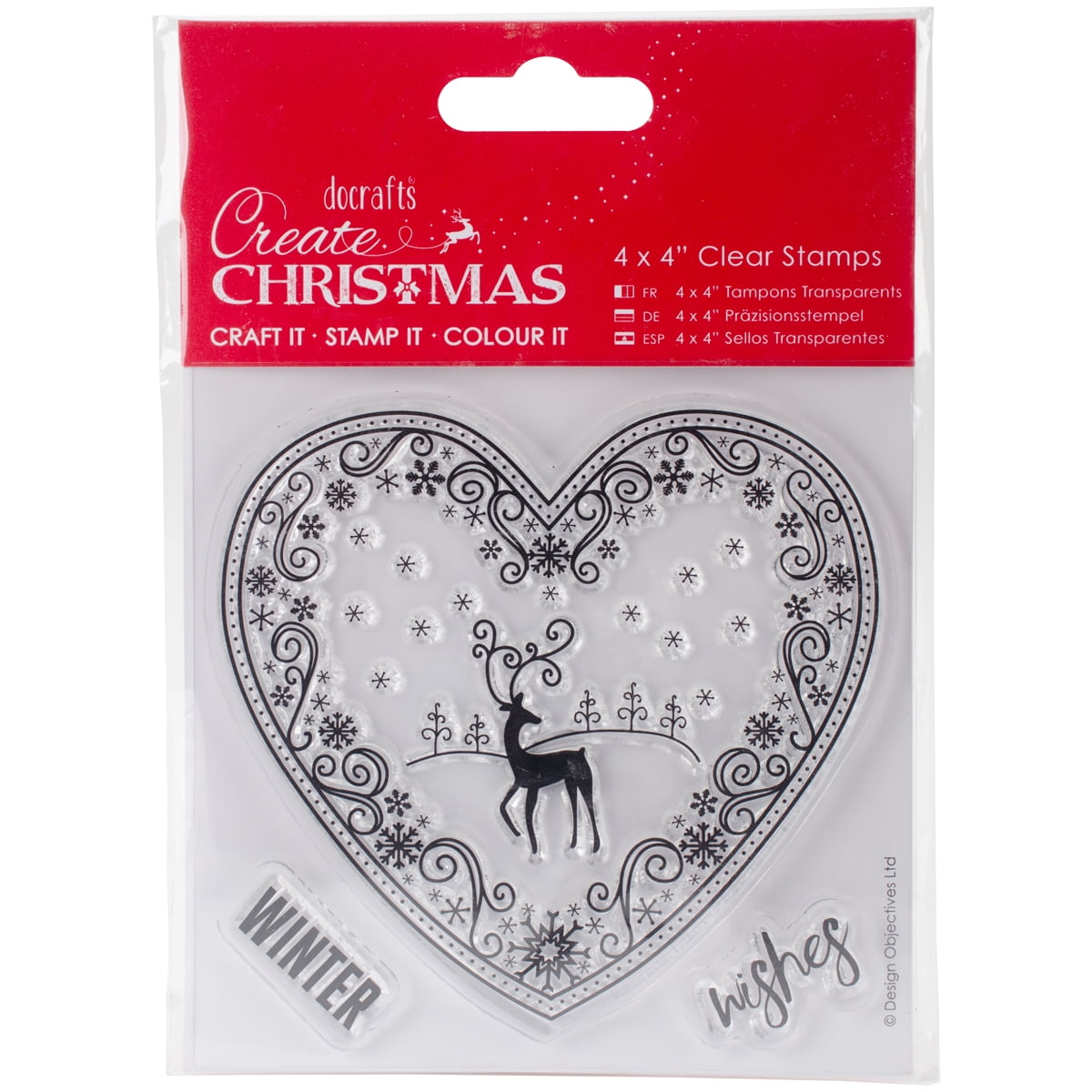 Papermania Create Christmas Clear Stamps 4"X4"Filigree Scene Walmart