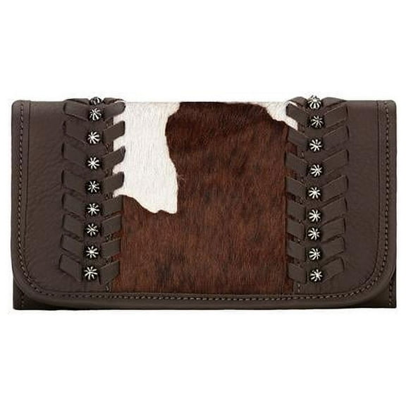 american west cow town ladies' tri-fold wallet