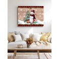 thumbnail image 5 of Christmas Canvas Print Wall Art Xmas Snowman Pine Tree Snowflakes Wood Grain Plaid Pictures Painting Morden Artwork for Living Room Bedroom, Ready to Hang - 12"x16", 5 of 6