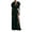 Black, variant on Women’s Maxi Gown Deep V Neck Dolman Short Sleeve Satin Ruched Empire Waist High Thigh Slit Flowy Long Formal Dress Elegant Solid Silky Dress for Wedding Guest and Bridal Party