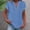 *Blue^, variant on ClodeEU Womens Summer V Neck Short Sleeve Cotton Linen Shirts ,Trendy Casual Tunic Blouse Red^,Womens Plus M