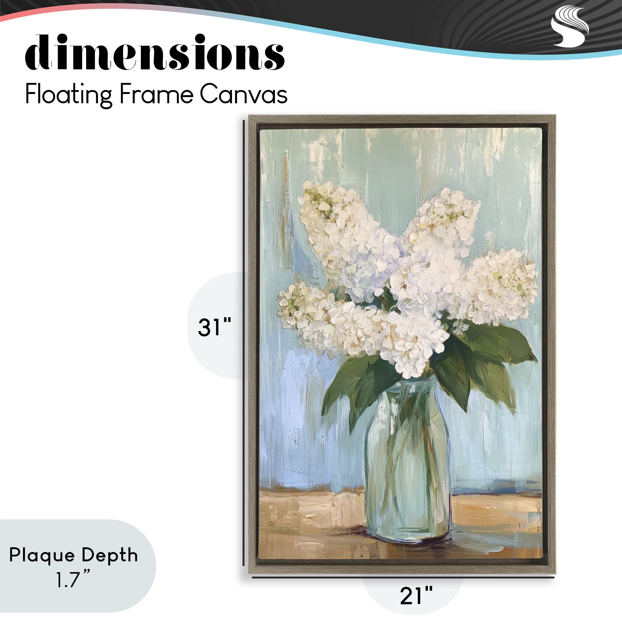 Stupell Industries Tall Flowers in Glass Vase Brown Framed Floater Canvas Wall Art, design by Petal Prints Design