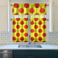 thumbnail image 3 of Kitchen Curtains 36 Inch Short - 3 Panel Set, Rod Pocket Window Curtain, 100% Polyester for Farmhouse, Cafe, Kitchen, Living Room, Bedroom, Retro Plaid & Polka Dot Patterns, Easy Wash, 3 of 5