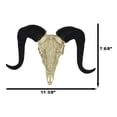 thumbnail image 2 of Tribal Floral Vines Tooled Filigree Corsican Ram Cow Skull Wall Decor Plaque 11", 2 of 9