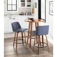 thumbnail image 4 of Set of 2 Gray Fabric with Wood Legs and Chrome Footrest Toriano Counter Barstools 35", 4 of 13
