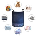 thumbnail image 6 of Bingfone Retro Blue Glitter Waterproof Foldable Laundry Hamper Bucket With Handles For Storage Bin,Clothes Hamper (Small), 6 of 8