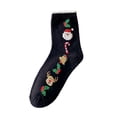 thumbnail image 2 of Gymayou Unisex Christmas Crew Socks Soft Cotton Festive Holiday Socks Home Sleeping Socks For Christmas Party Black One Size, 2 of 3