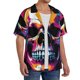 thumbnail image 2 of Balery Colorful Skull Camisa Casual de Manga Corta con Botones para Hombre, Texturizada, Estilo Cubano, para Playa, Verano-Medium, 2 of 5