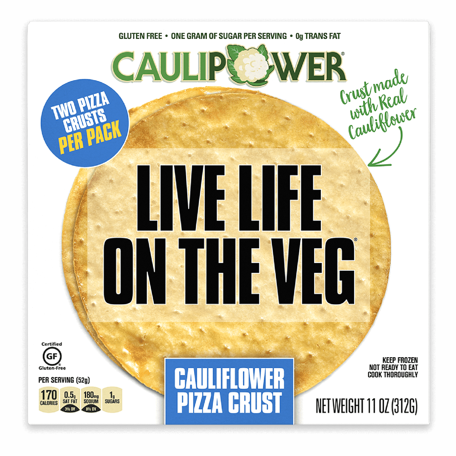 CAULIPOWER Cauliflower Pizza Crusts, 2 Pack, 11 oz (Frozen) Walmart