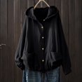 thumbnail image 6 of IUYRTFE Women's Cotton Linen Zip Up Hooded Jacket Long Sleeve Relaxed Fit Casual Lightweight Coat, 6 of 6