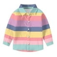 thumbnail image 6 of SERTG Kids Checkered Striped Shirt Long Sleeve Collared Spring Summer Fall Regular Fitted Playing Outerwear for Children 3-16 Years(Pink,3 Years), 6 of 6