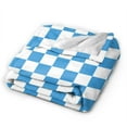 thumbnail image 3 of ZNDUO Lightweight Microfiber Bed Blanket, Scottish Blue Checkerboard Pattern Super Soft Flannel Cozy Throw Blankets, 40"x30", 3 of 8