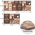 thumbnail image 3 of Anti Fatigue Comfort Kitchen Standing Desk Mat Decorative Ergonomic Floor Pad Kitchen Rug Waterproof Stain Resistance Non Slip Kitchen Set, 17.3''x27.6''+17.3''x47.2'', Cafe Design, 3 of 6