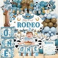thumbnail image 4 of My First Rodeo Decorations Boy, Cowboy 1st Birthday Party Decorations, Cowboy Balloon Arch Kit Western Party Supplies Backdrop Tablecloth Photo Banner for 1st Rodeo Birthday Party Decor Boy, 4 of 7