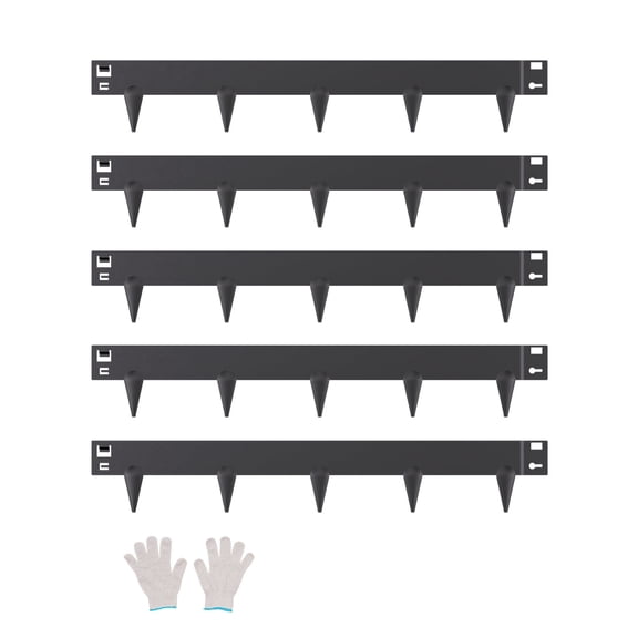 VEVOR Steel Landscape Edging, 5 Packs 39 x 3 in Rust-Resistant Metal Landscape Edging, Bendable Garden Edging Border, Heavy Duty Lawn Edging, Easy-to-Install, Flower Bed Yard Pathway Divider Black
