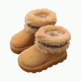 thumbnail image 5 of Linfrsh Toddler Boy Boots Infant Snow Boots Premium Soft Sole Anti-Slip Warm Winter Prewalker Toddler Boots Brown,10, 5 of 7