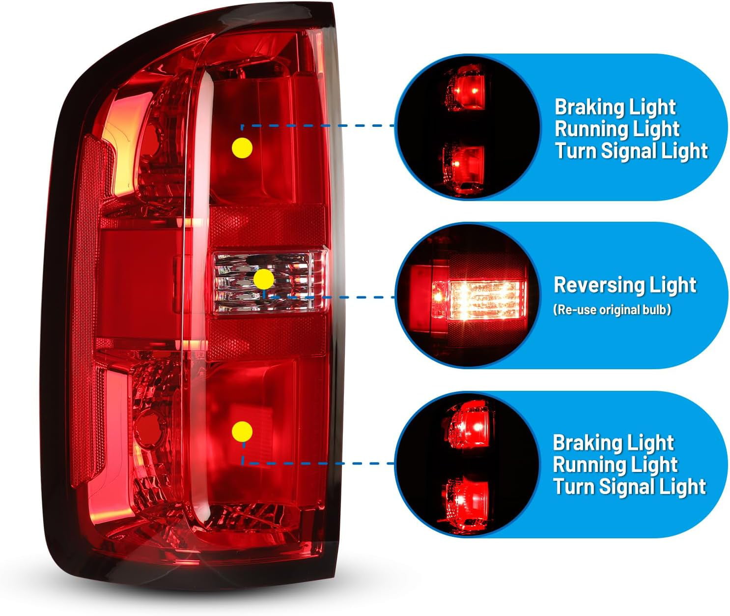 Driver Side For 2015-2022 Chevy Colorado Tail Light Factory Style
