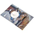thumbnail image 4 of EREHome Ensemble de 2 Napperons Vintage Cheval Couple Assiette Protecteur 12x18 Pouces, 4 of 5