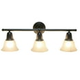thumbnail image 2 of Lalia Home 3 Light Metal and Alabaster White Glass Shade Vanity, Black, 2 of 7