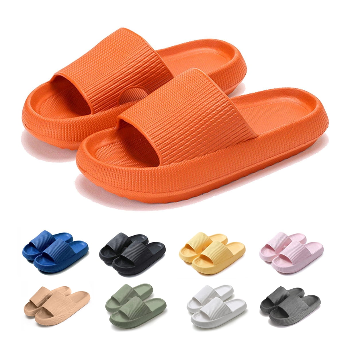 Athlefit Pillow Slides Shower Shoes Slippers Quick Drying Bathroom Sandals Soft Cushioned Extra Thick Massage Pool Gym House Pillow Slides for Women Men