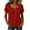hgg296-Red, variant on Women's Summer Solid Button Cotton Linen Short Sleeve U Neck Top Soft Breathable Lightweight Non Iron Blouse