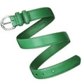 thumbnail image 2 of Falari Women Genuine Leather Belt Fashion Dress Belt With Single Prong Buckle Kelly Green XS, 2 of 6
