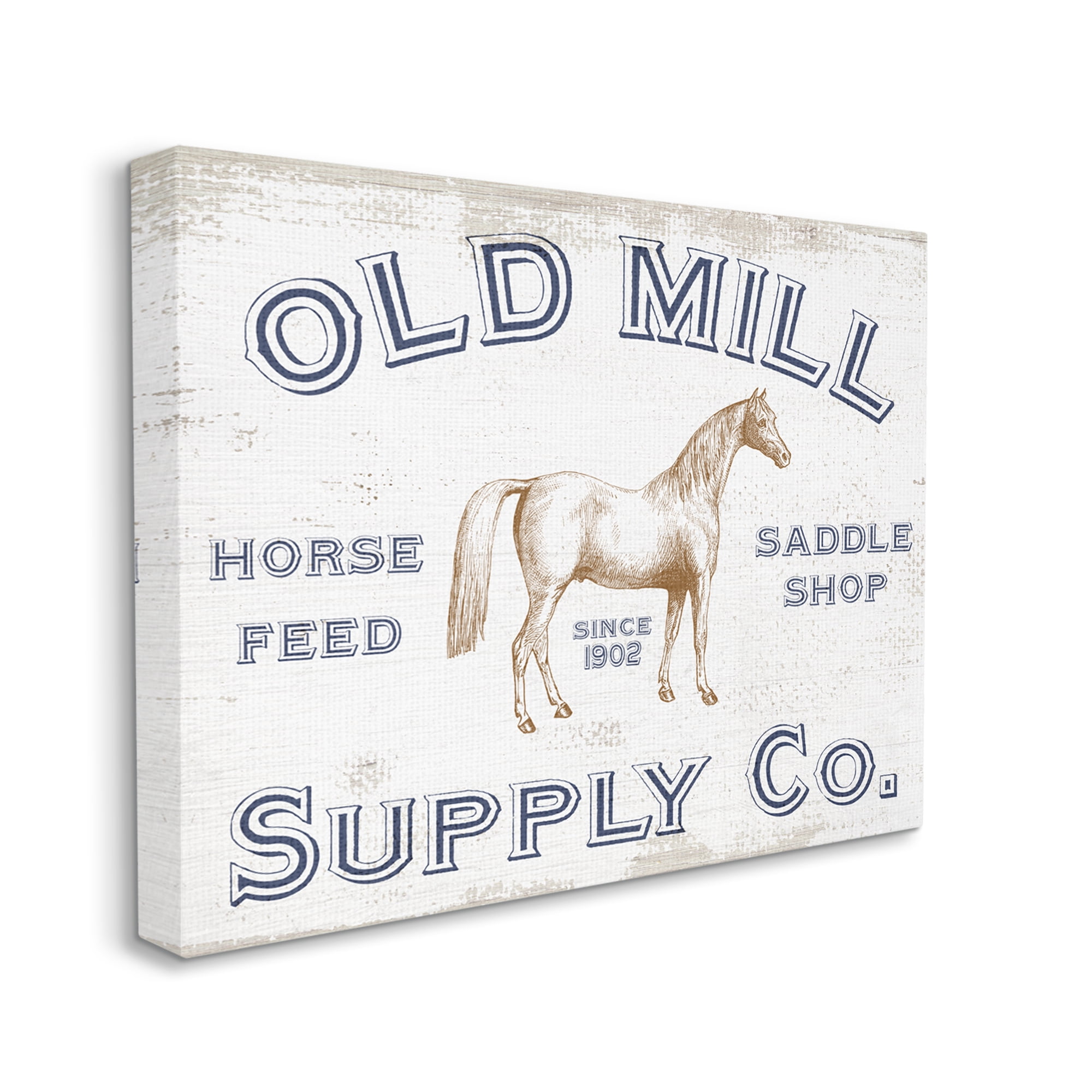 Stupell Industries Old Mill Supply Co. Vintage Horse Feed Advertisement Graphic Art Gallery-Wrapped Canvas Print Wall Art, 20x16, by Daphne Polselli