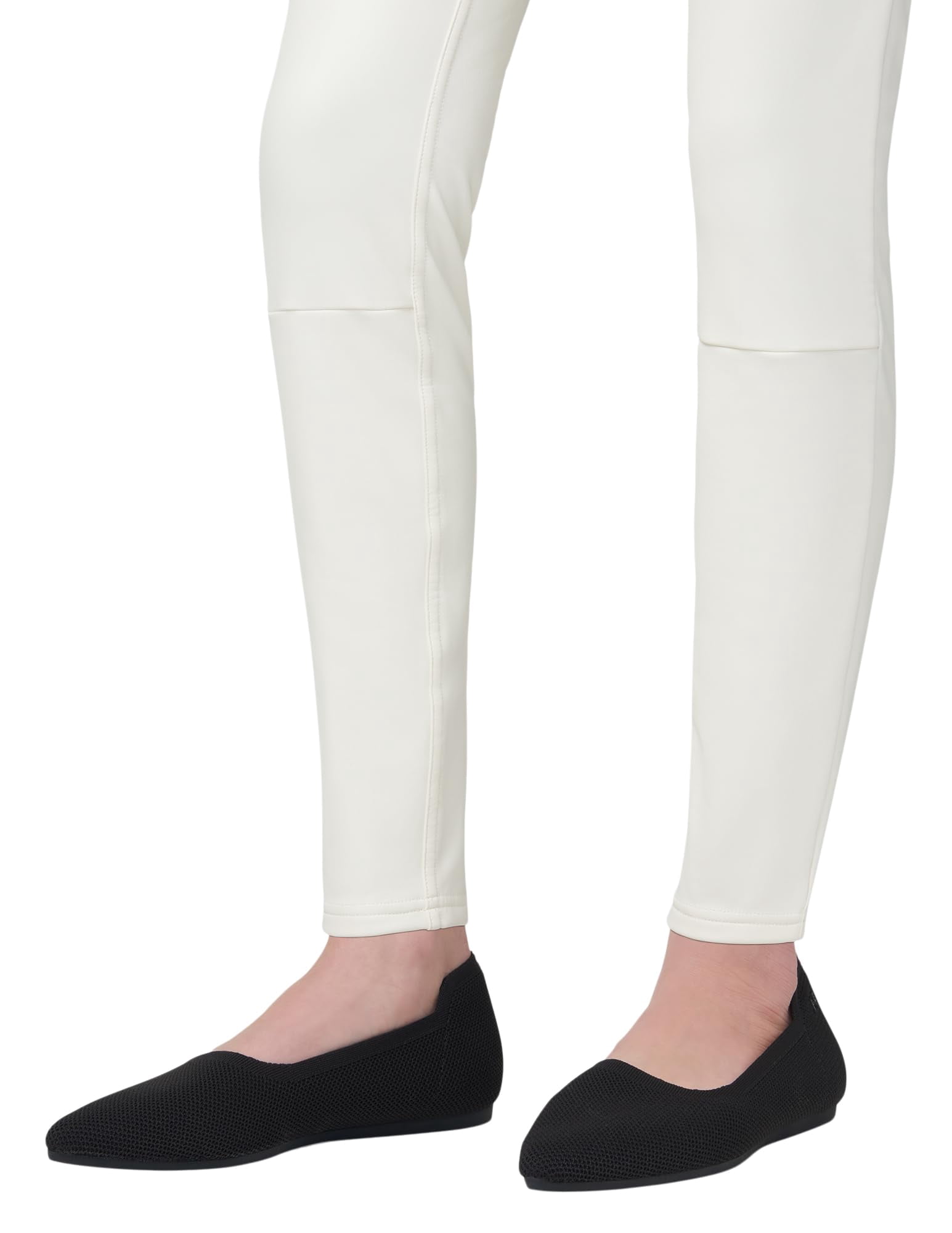 HUE Women's Faux Leather Leggings, Star White